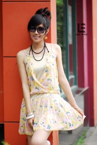 floral chiffon dress mock 2pc